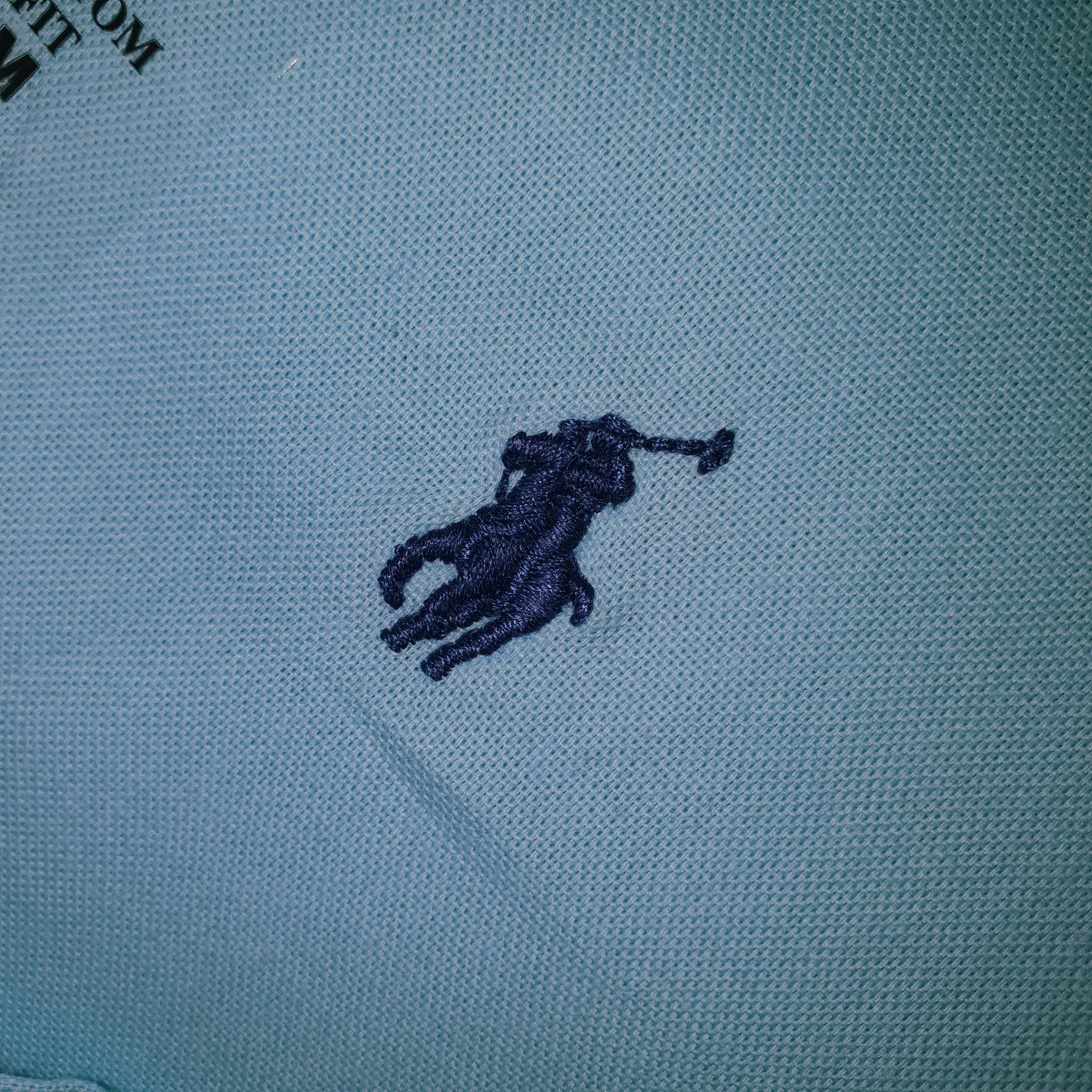 Camisa Ralph Lauren Masculina Oxford Seda Azul Bebê Pony Azul