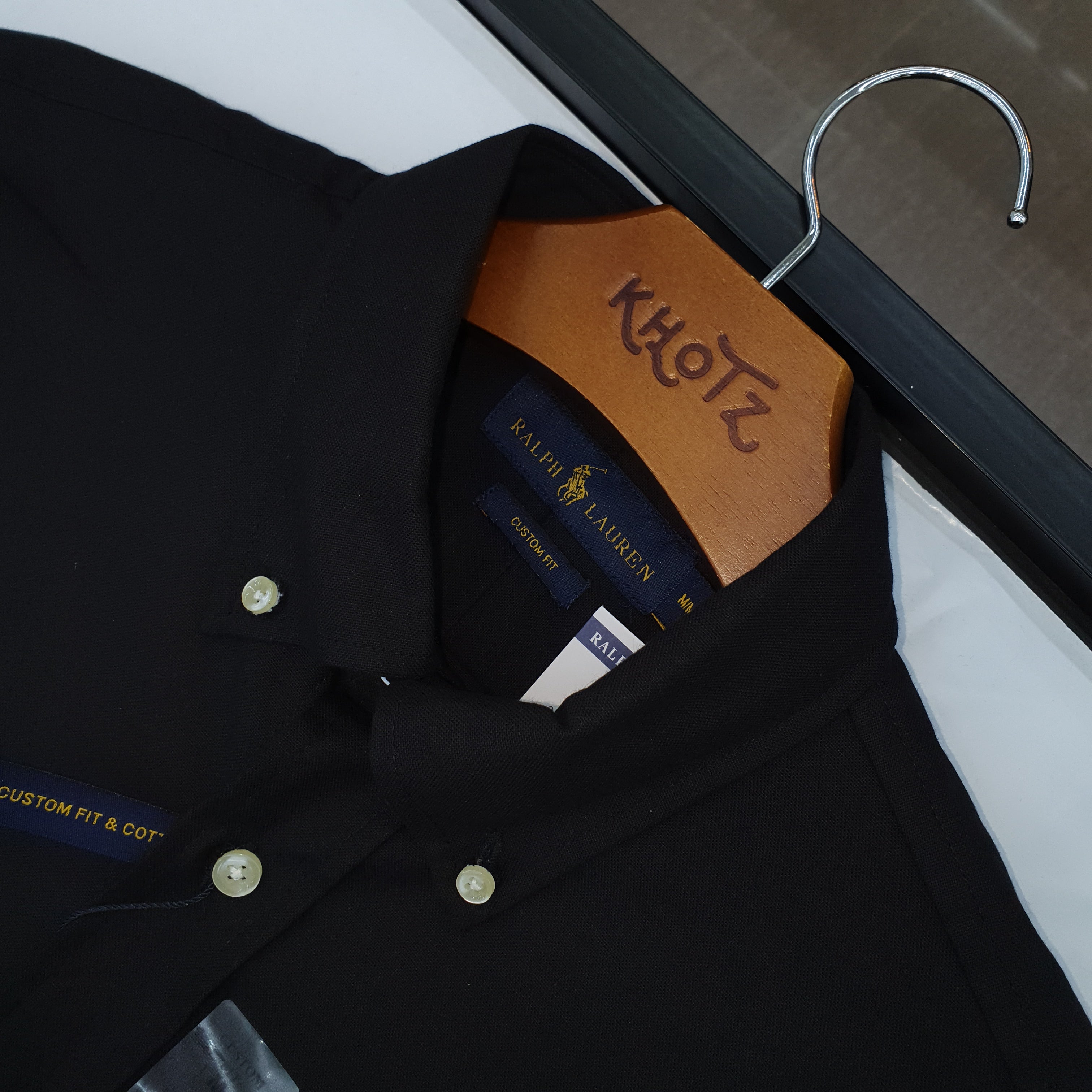Camisa Ralph Lauren Masculina Oxford Seda Preta Pony Vermelho