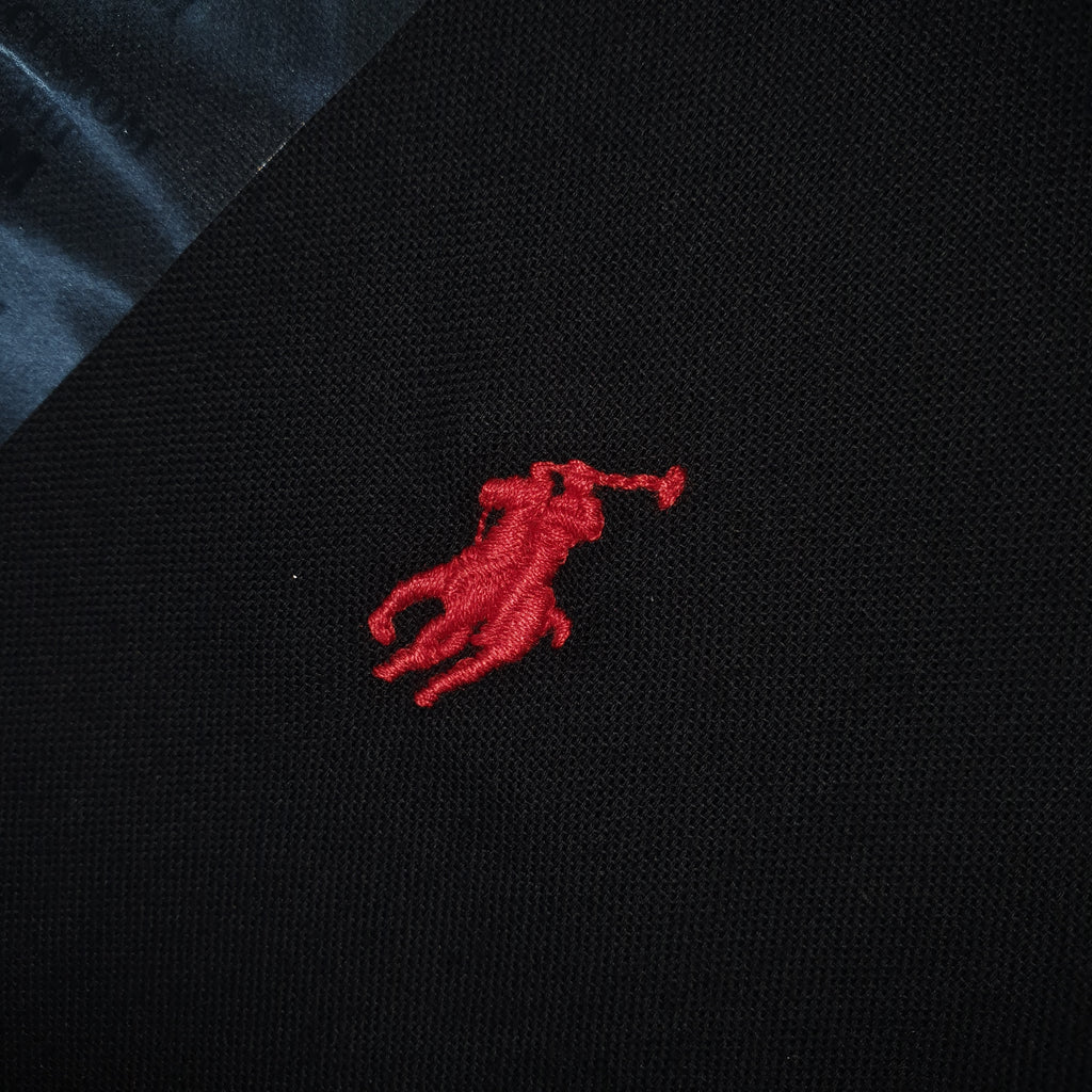 Camisa Ralph Lauren Masculina Oxford Seda Preta Pony Vermelho