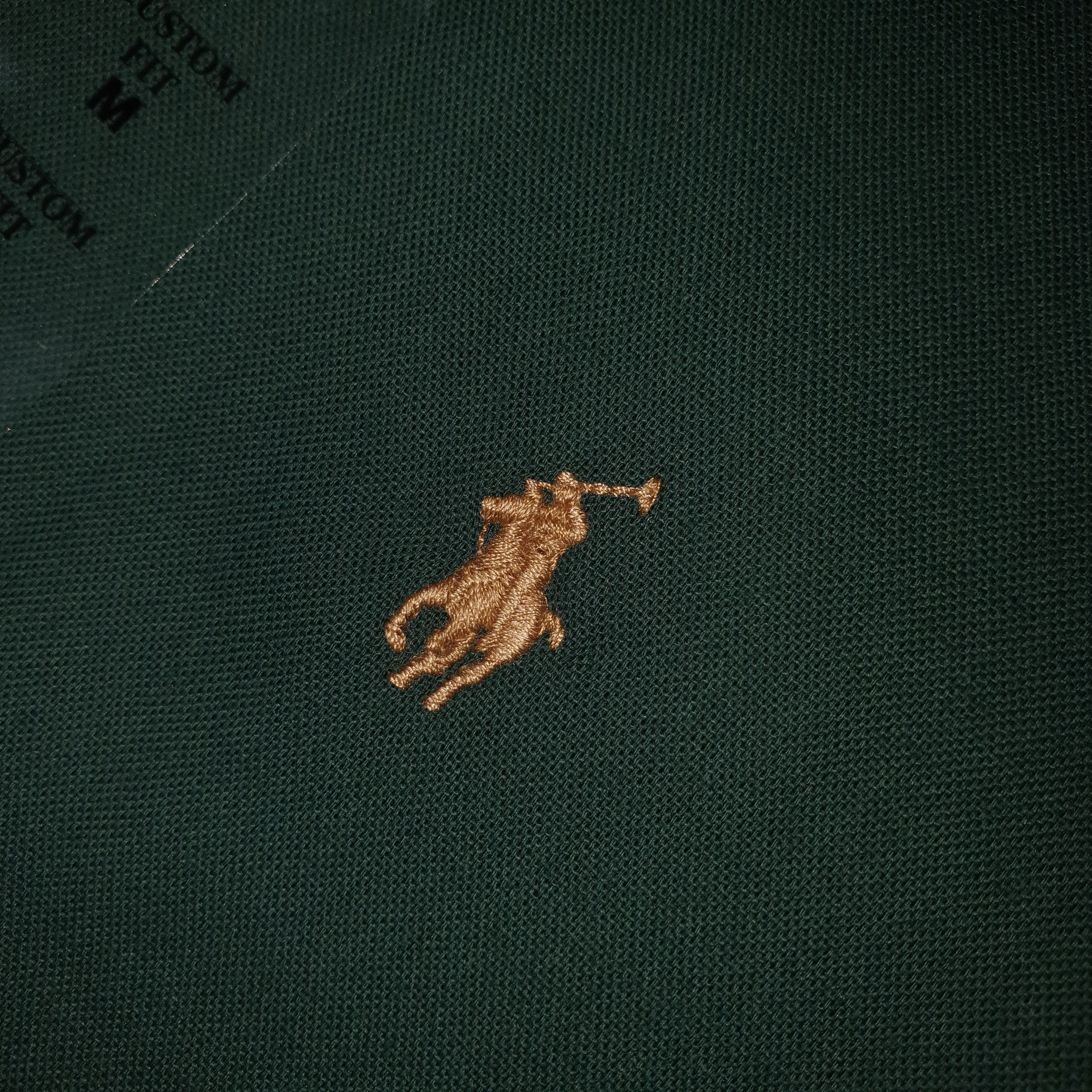 Camisa Ralph Lauren Masculina Oxford Seda Verde Floresta Pony Dourado