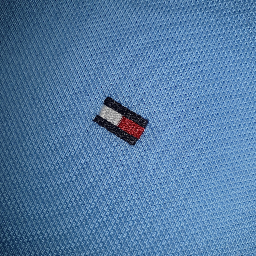 Polo Tommy Hilfiger Masculina Azul Bebê 1985 Regular Fit