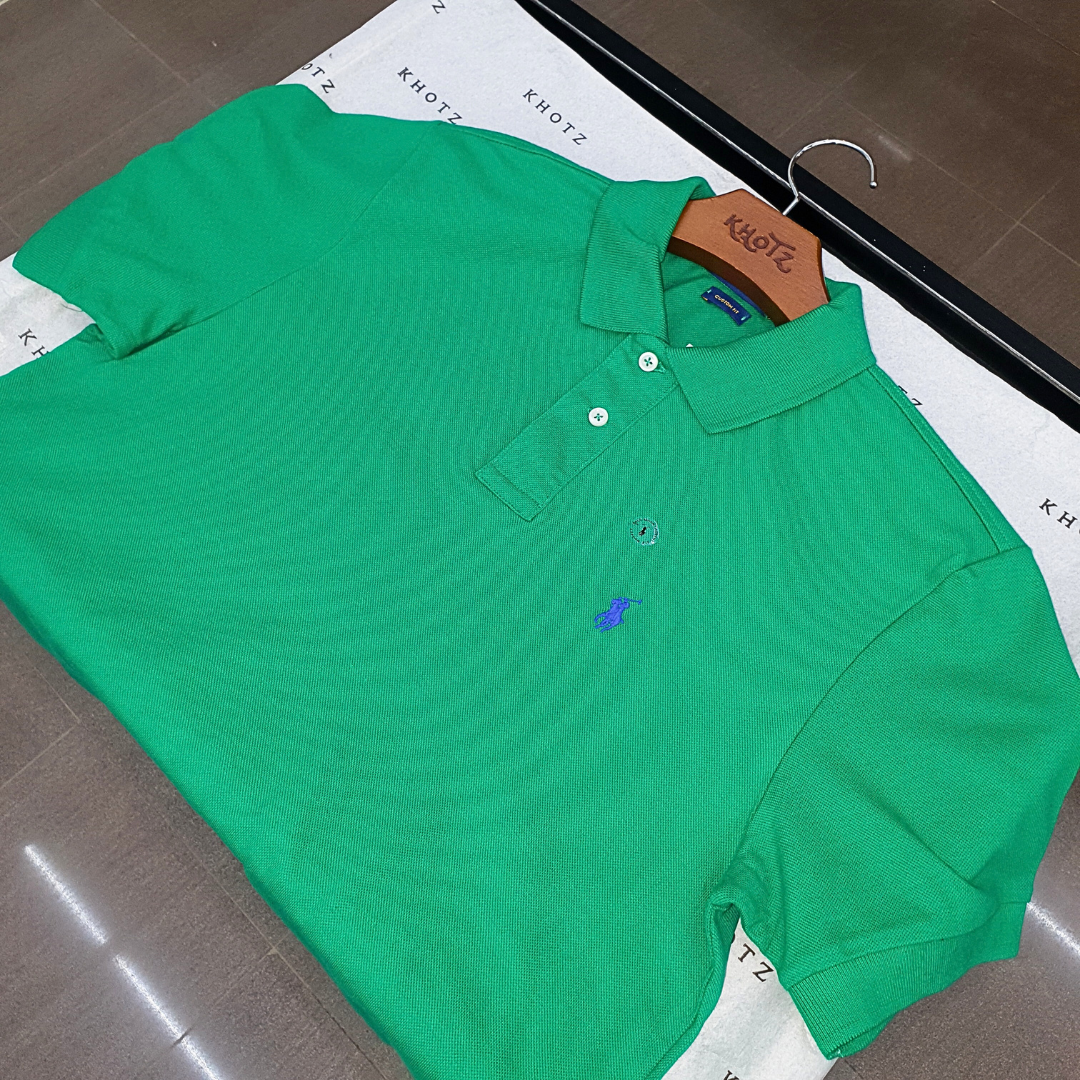 Polo Ralph Lauren Masculina Verde Pony Azul Arroxeado