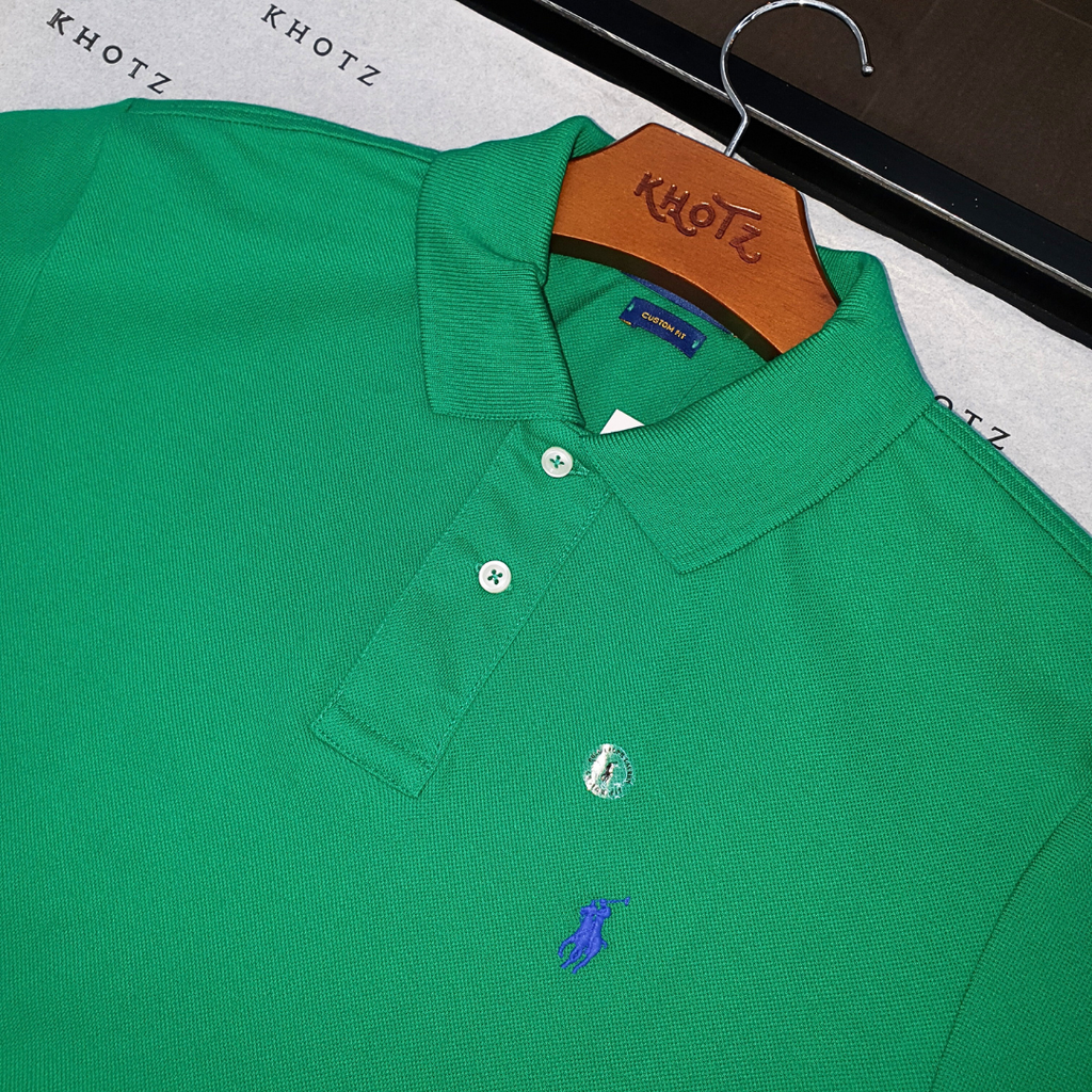 Polo Ralph Lauren Masculina Verde Pony Azul Arroxeado