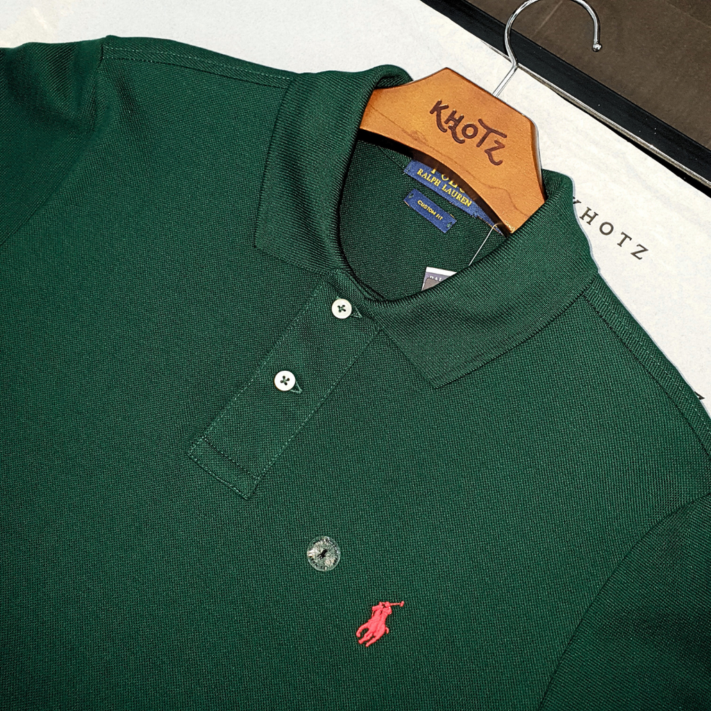 Polo Ralph Lauren Masculina Verde Floresta Pony Vermelho