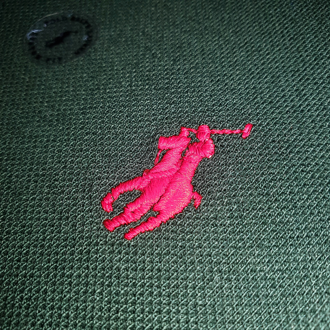 Polo Ralph Lauren Masculina Verde Floresta Pony Vermelho