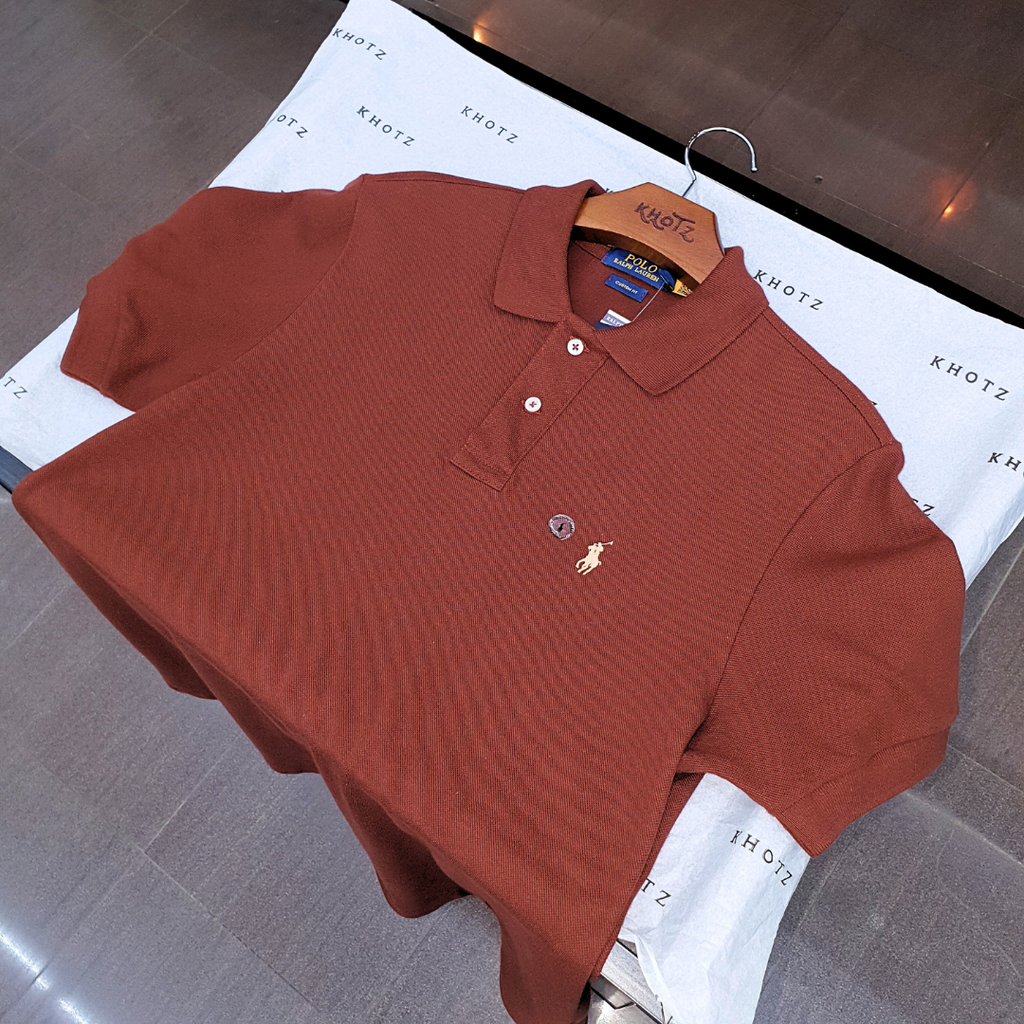 Polo Ralph Lauren Masculina Caramelo Escuro Pony Creme