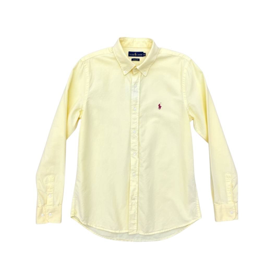 Camisa Ralph Lauren Masculina Oxford Tinturado Amarela Pony Vermelho