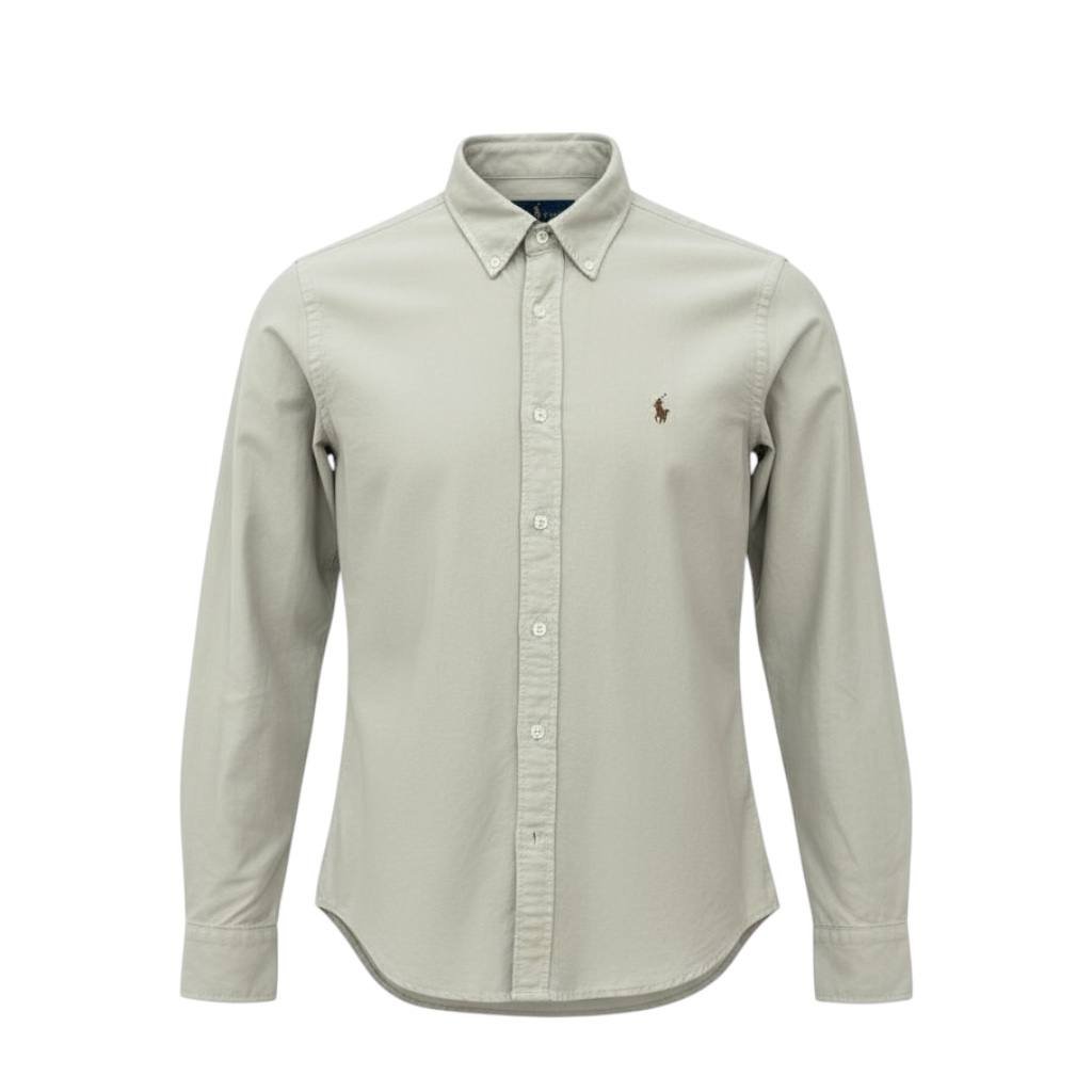 Camisa Ralph Lauren Masculina Oxford Tinturado Café Pony Chocolate