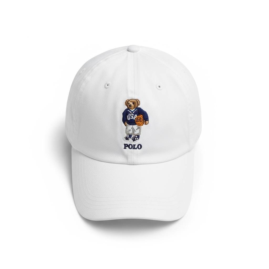 Boné Ralph Lauren Branco Urso Americano Polo Bear