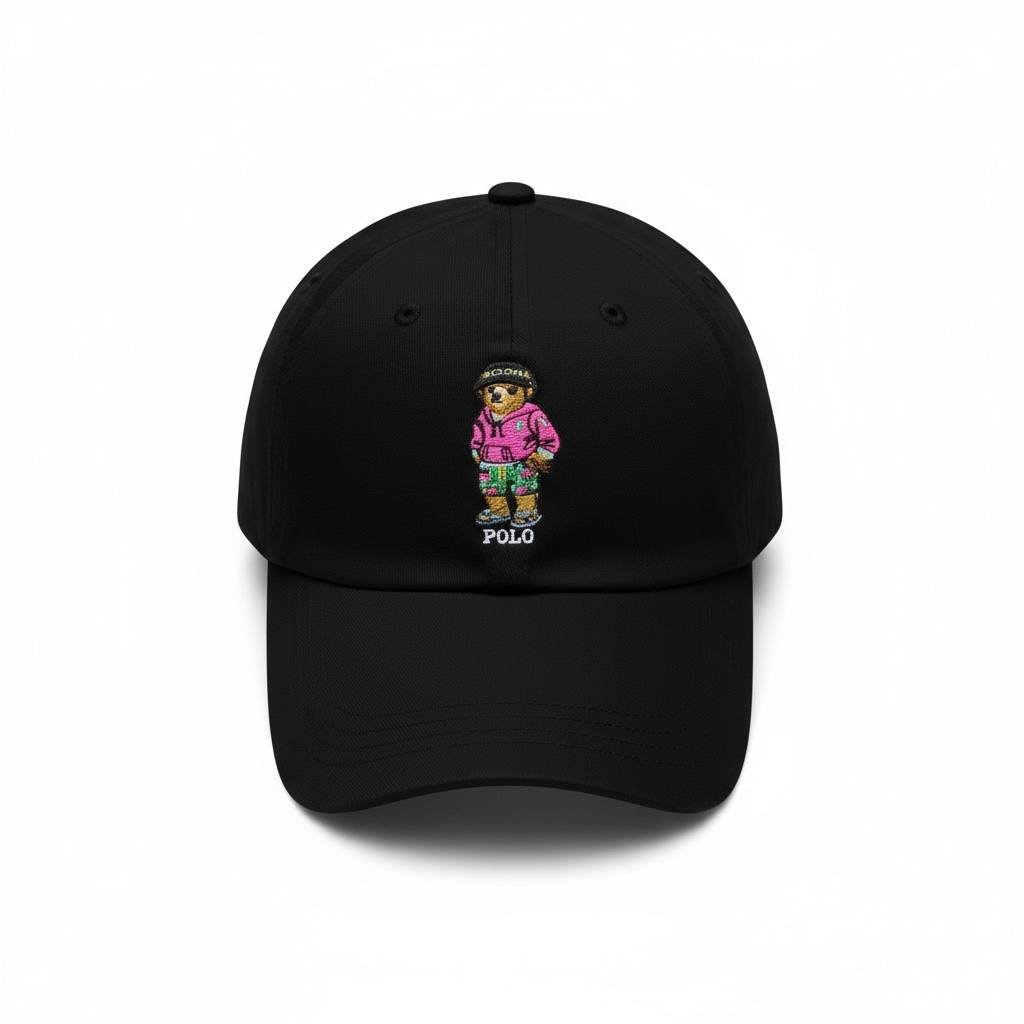 Boné Ralph Lauren Preto Urso Americano Polo Bear