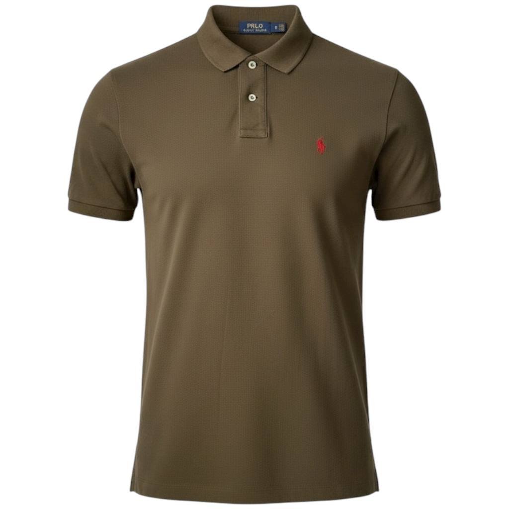 Polo Ralph Lauren Masculina Verde Exército Pony Vermelho