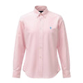 Camisa Ralph Lauren Masculina Oxford Tinturado Rosa Bebê Pony Celeste