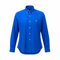 Camisa Ralph Lauren Masculina Oxford Tinturado Azul Royal Pony Verde Neon