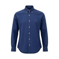 Camisa Ralph Lauren Masculina Oxford Tinturado Marinho Pony Vermelho