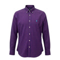 Camisa Ralph Lauren Masculina Xadrez Vinho Pony Azul