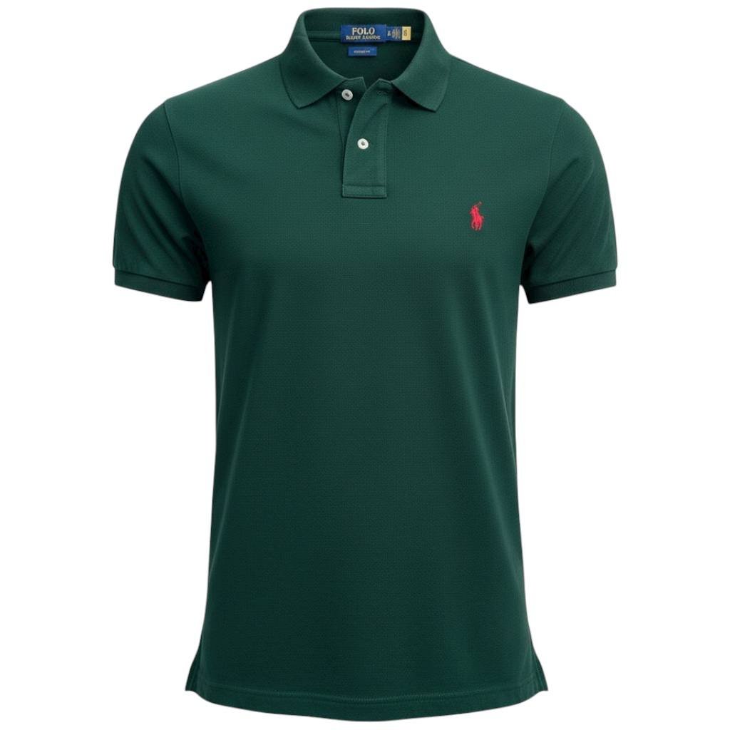 Polo Ralph Lauren Masculina Verde Floresta Pony Vermelho