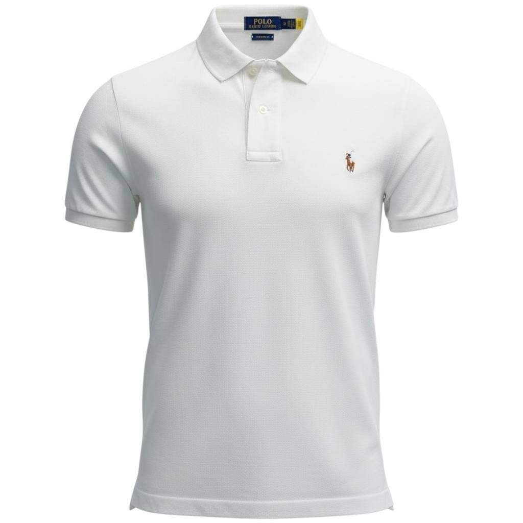 Polo Ralph Lauren Masculina Branca Pony Colorido