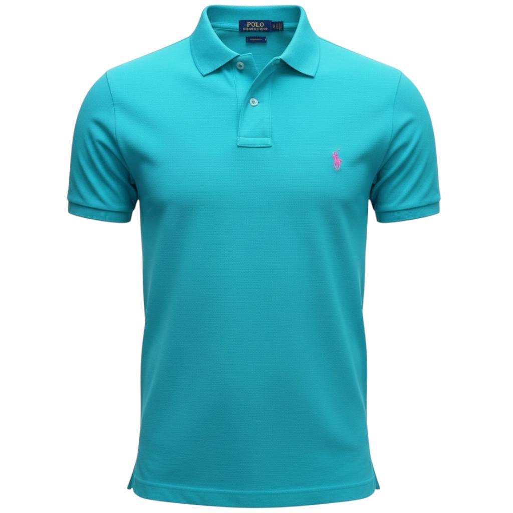 Polo Ralph Lauren Masculina Verde Água Pony Rosa