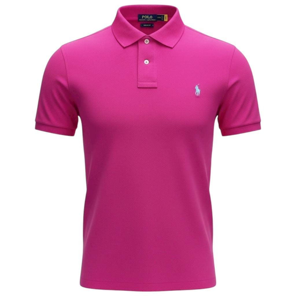 Polo Ralph Lauren Masculina Rosa Fúcsia Pony Gelo