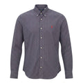 Camisa Ralph Lauren Masculina Xadrez Azul Cinzento Pony Vermelho