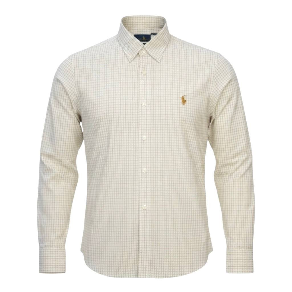 Camisa Ralph Lauren Masculina Xadrez Europeu Pony Dourado