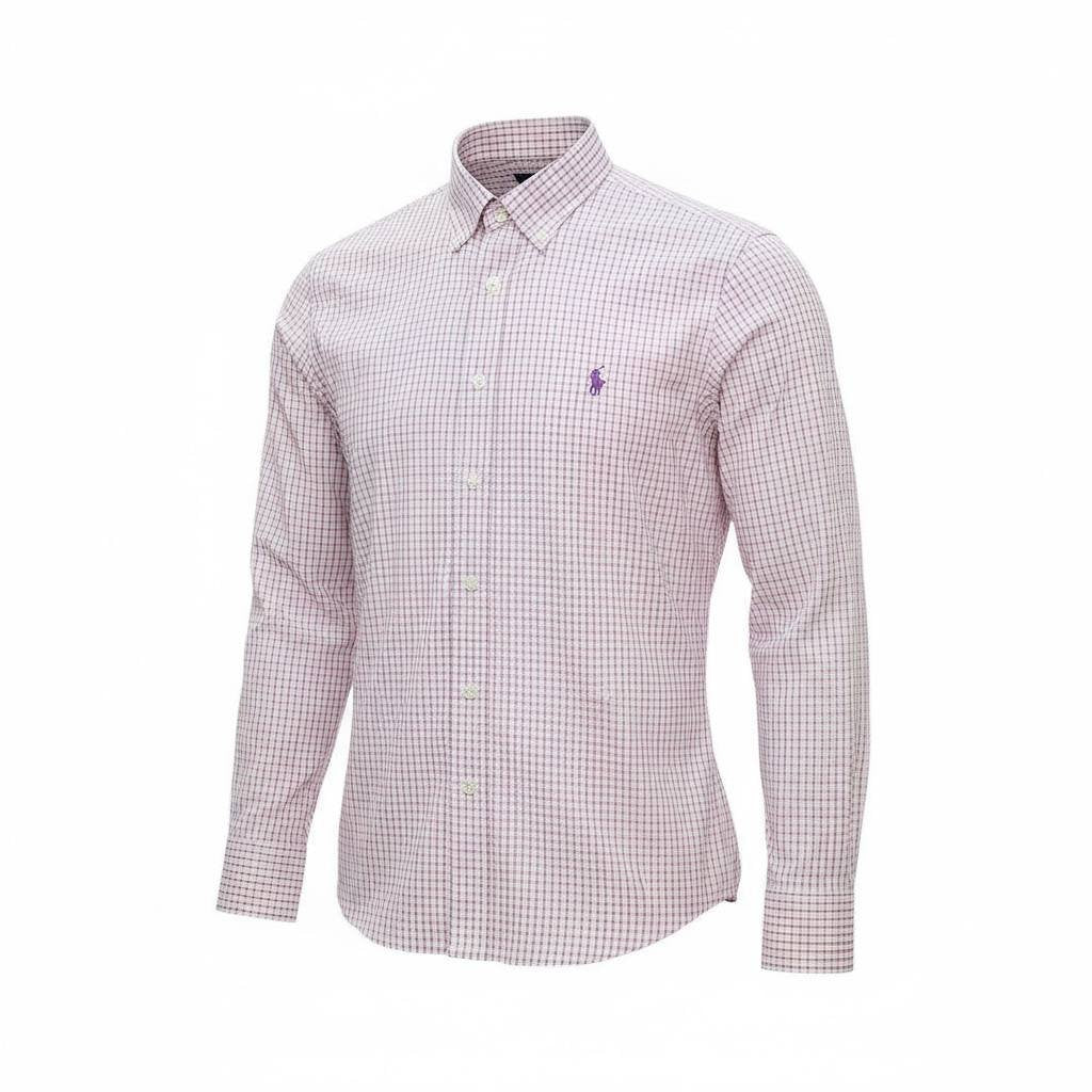 Camisa Ralph Lauren Masculina Xadrez Europeu Pony Uva