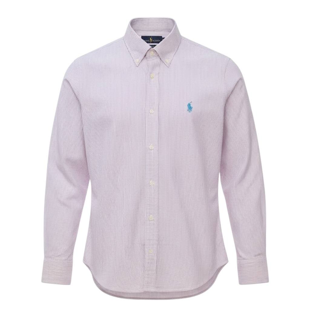 Camisa Ralph Lauren Masculina Listras América Pony Azul Celeste