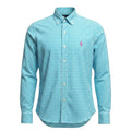 Camisa Ralph Lauren Masculina Xadrez Azul Esmeralda Pony Rosa