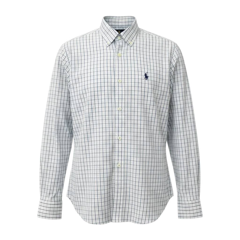 Camisa Ralph Lauren Masculina Xadrez Executivo Pony Marinho