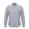 Camisa Ralph Lauren Masculina Oxford Clássico Azul Cinzento Pony Azul