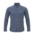 Camisa Ralph Lauren Masculina Cinzento Listras Pretas Pony Gelo