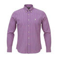 Camisa Ralph Lauren Masculina Vermelha Mini Listras Azuis Pony Branco