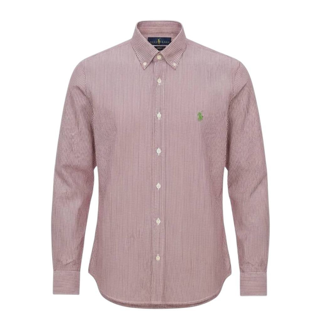 Camisa Ralph Lauren Masculina Uva Listras Minimalista Pony Verde
