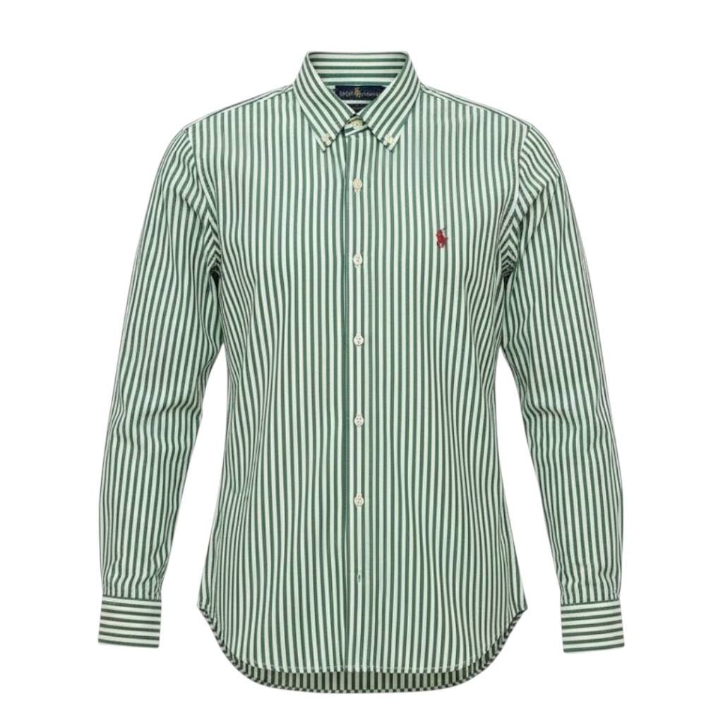 Camisa Ralph Lauren Masculina Verde Listras Maxi Pony Roxo
