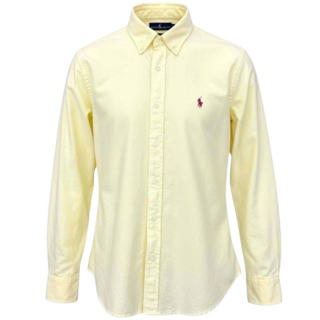Camisa Ralph Lauren Masculina Oxford Tinturado Amarela Pony Vermelho