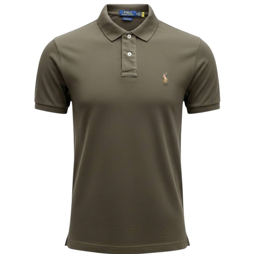 Polo Ralph Lauren Masculina Verde Exército Pony Colorido