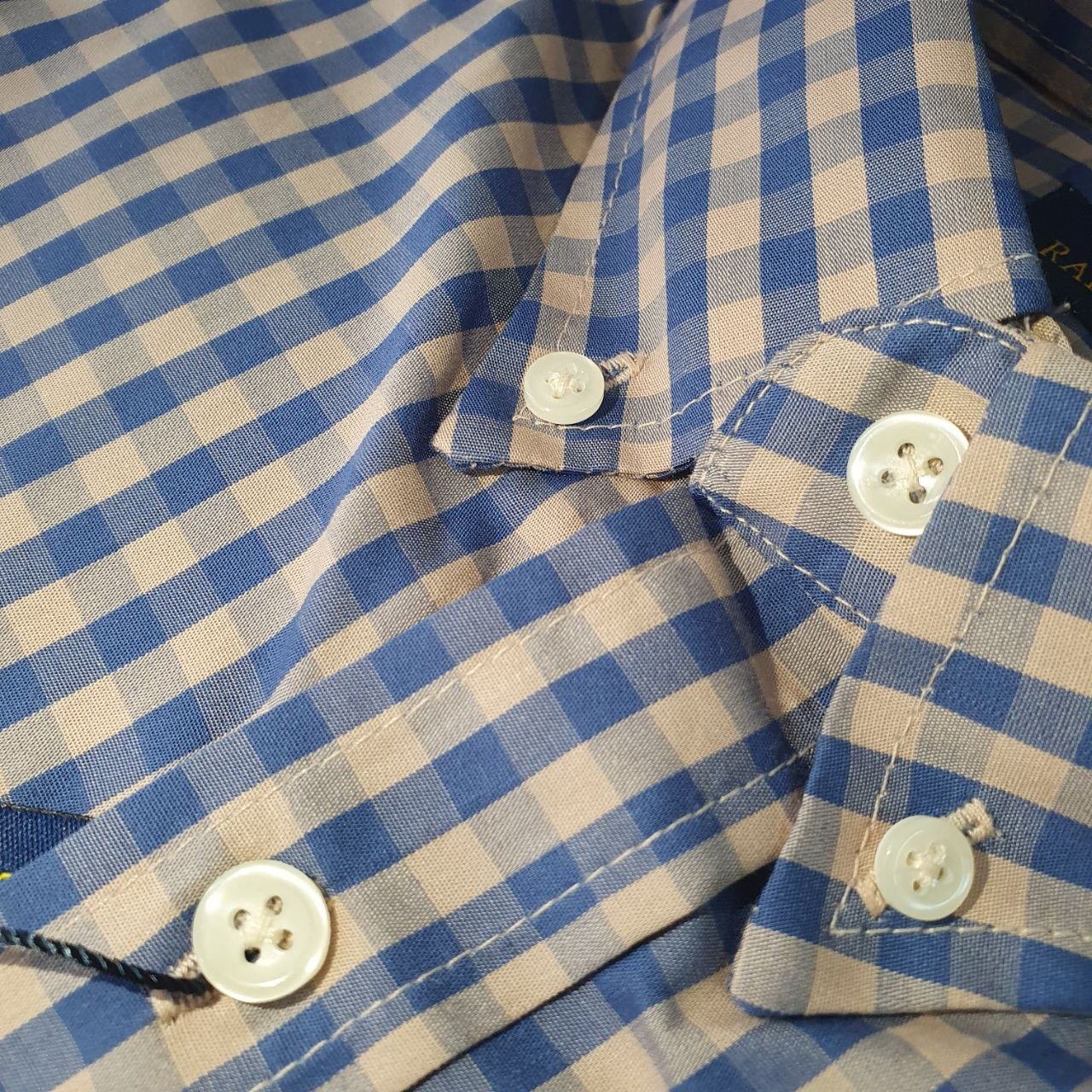 Camisa Ralph Lauren Masculina Xadrez Cimento Pony Rosa