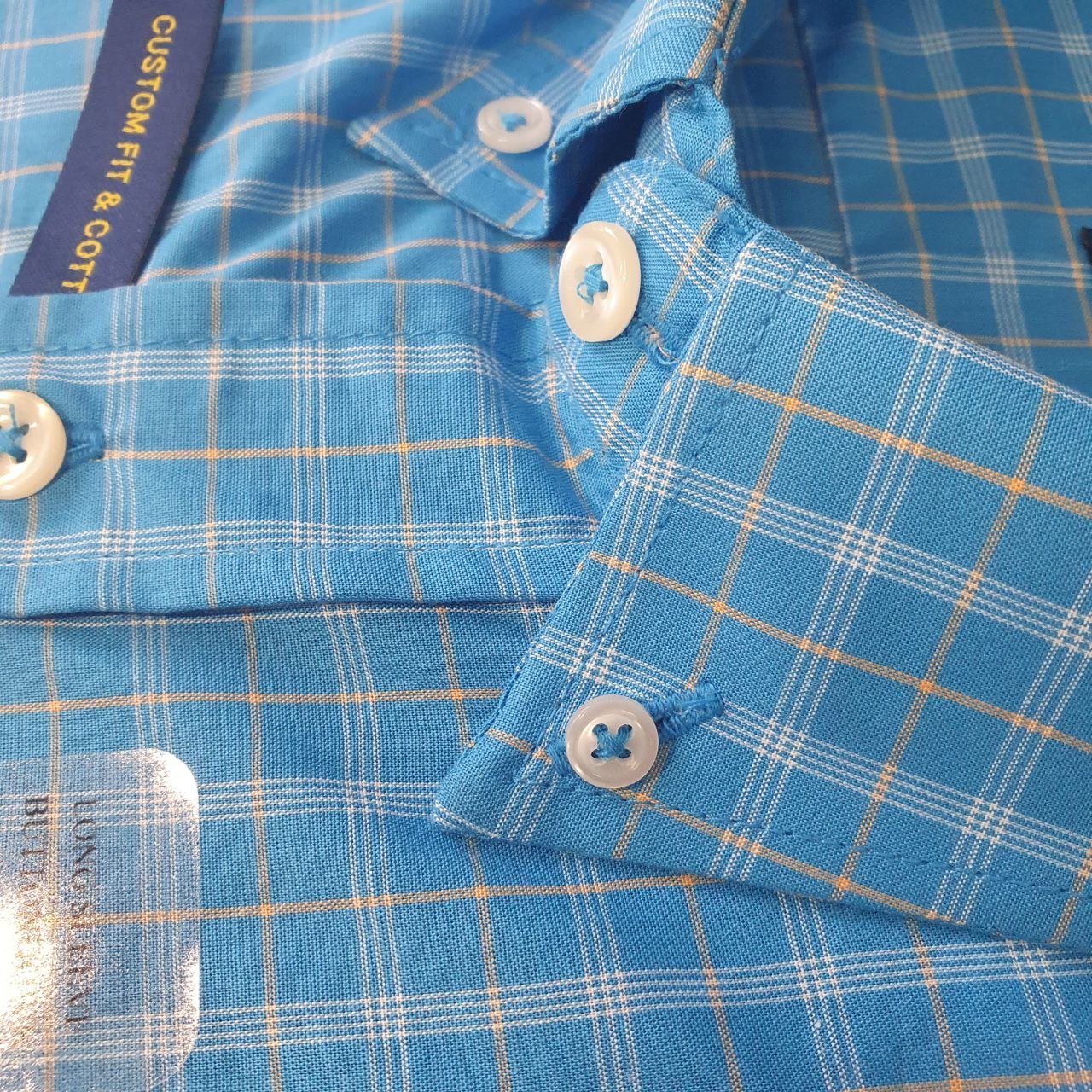 Camisa Ralph Lauren Masculina Xadrez Azul Listrado Pony Dourado