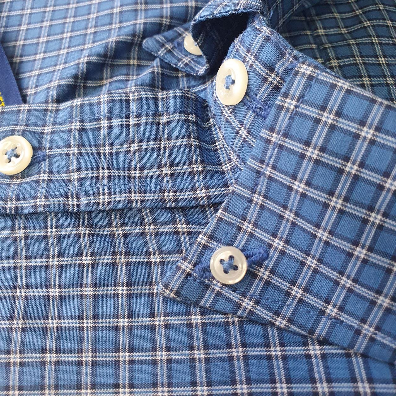 Camisa Ralph Lauren Masculina Xadrez Azul Executivo Pony Vermelho
