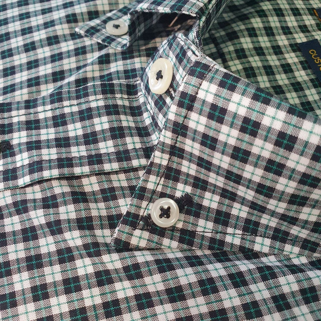 Camisa Ralph Lauren Masculina Xadrez Preto no Branco Pony Verde Esmeralda