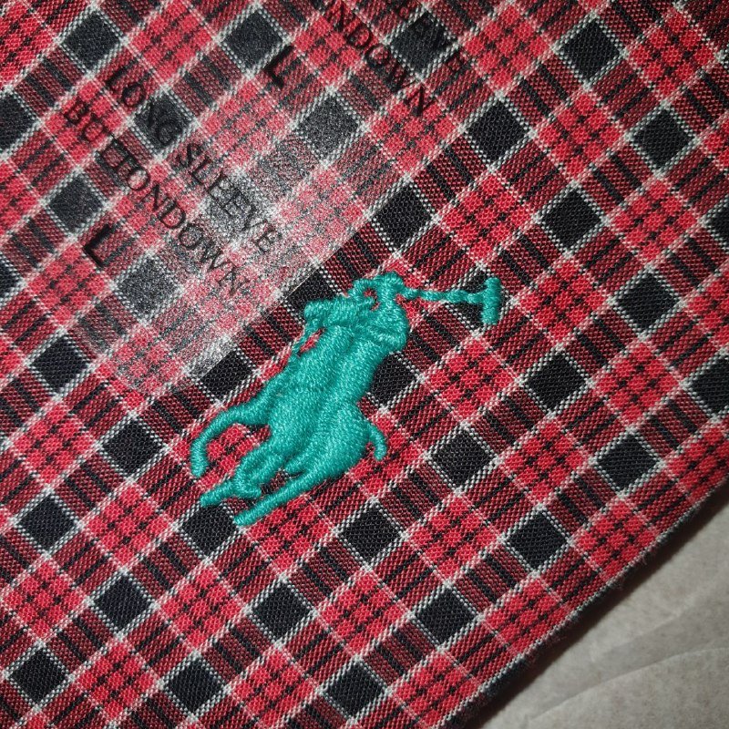 Camisa Ralph Lauren Masculina Xadrez Bordô Pony Verde Esmeralda