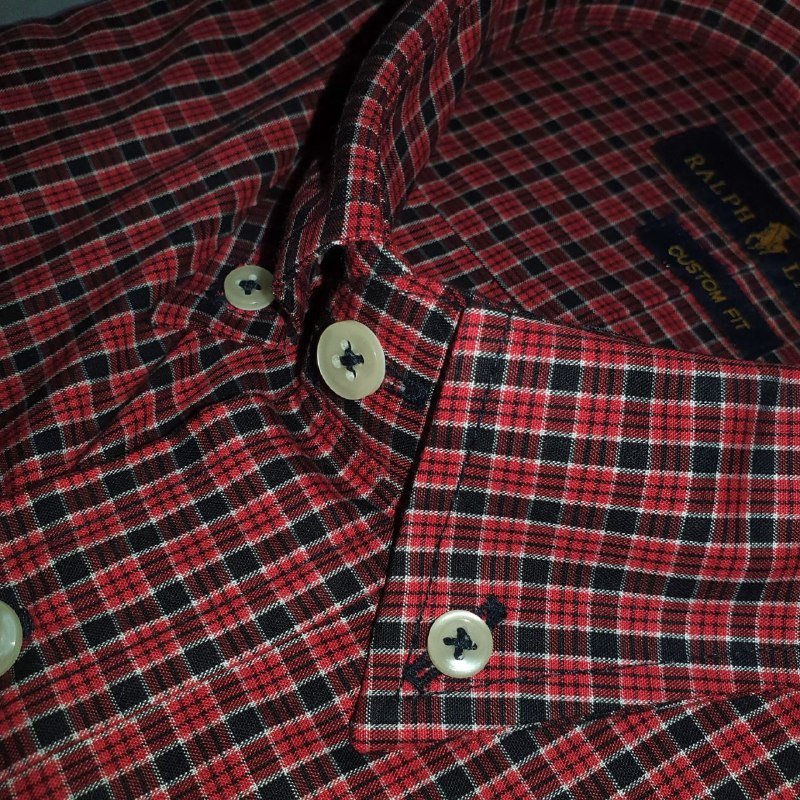 Camisa Ralph Lauren Masculina Xadrez Bordô Pony Verde Esmeralda
