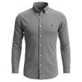 Camisa Ralph Lauren Masculina Xadrez Preto no Branco Pony Verde Esmeralda