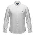 Camisa Ralph Lauren Masculina Linho cor Branca Pony Marinho