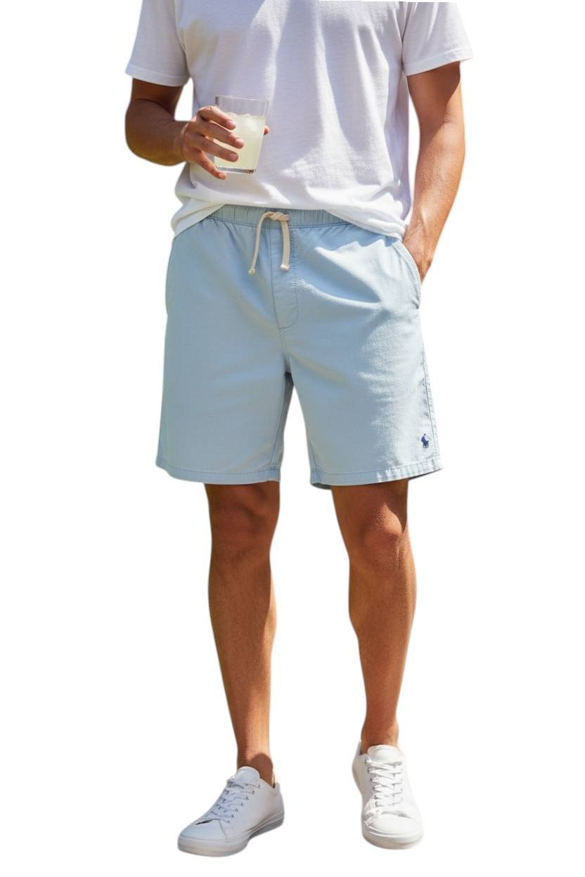 Bermuda Ralph Lauren Masculina Casual Puro Algodão cor Azul Bebê