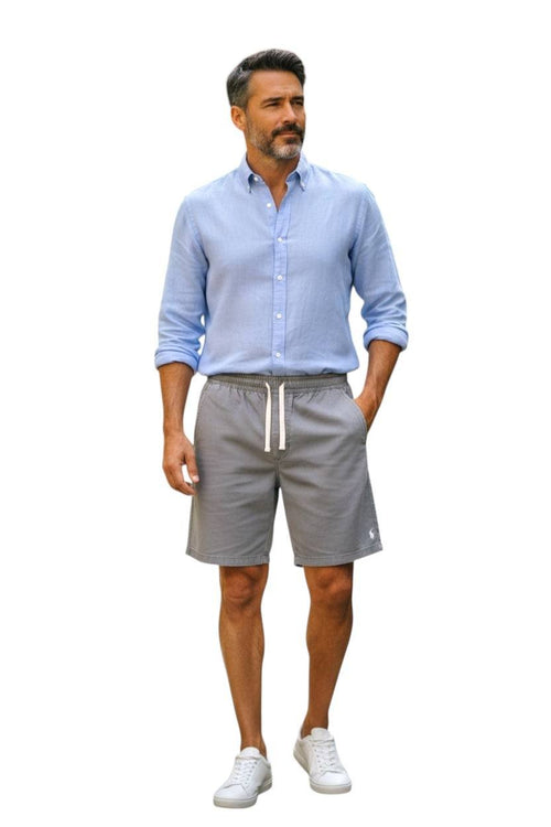 Bermuda Ralph Lauren Masculina Casual Puro Algodão cor Cinzenta