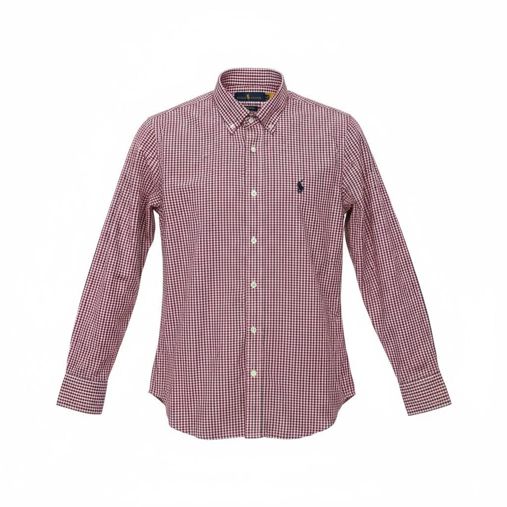 Camisa Ralph Lauren Masculina Micro Xadrez Natal Pony Preto