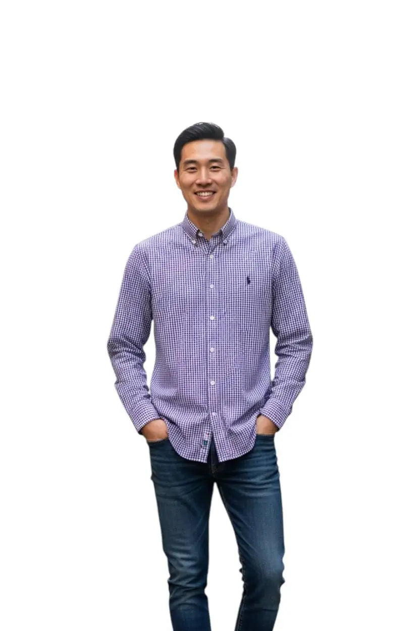 Camisa Ralph Lauren Masculina Micro Xadrez Lilás Pony Preto