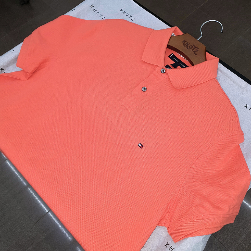 Polo Tommy Hilfiger Masculina Salmão 1985 Regular Fit