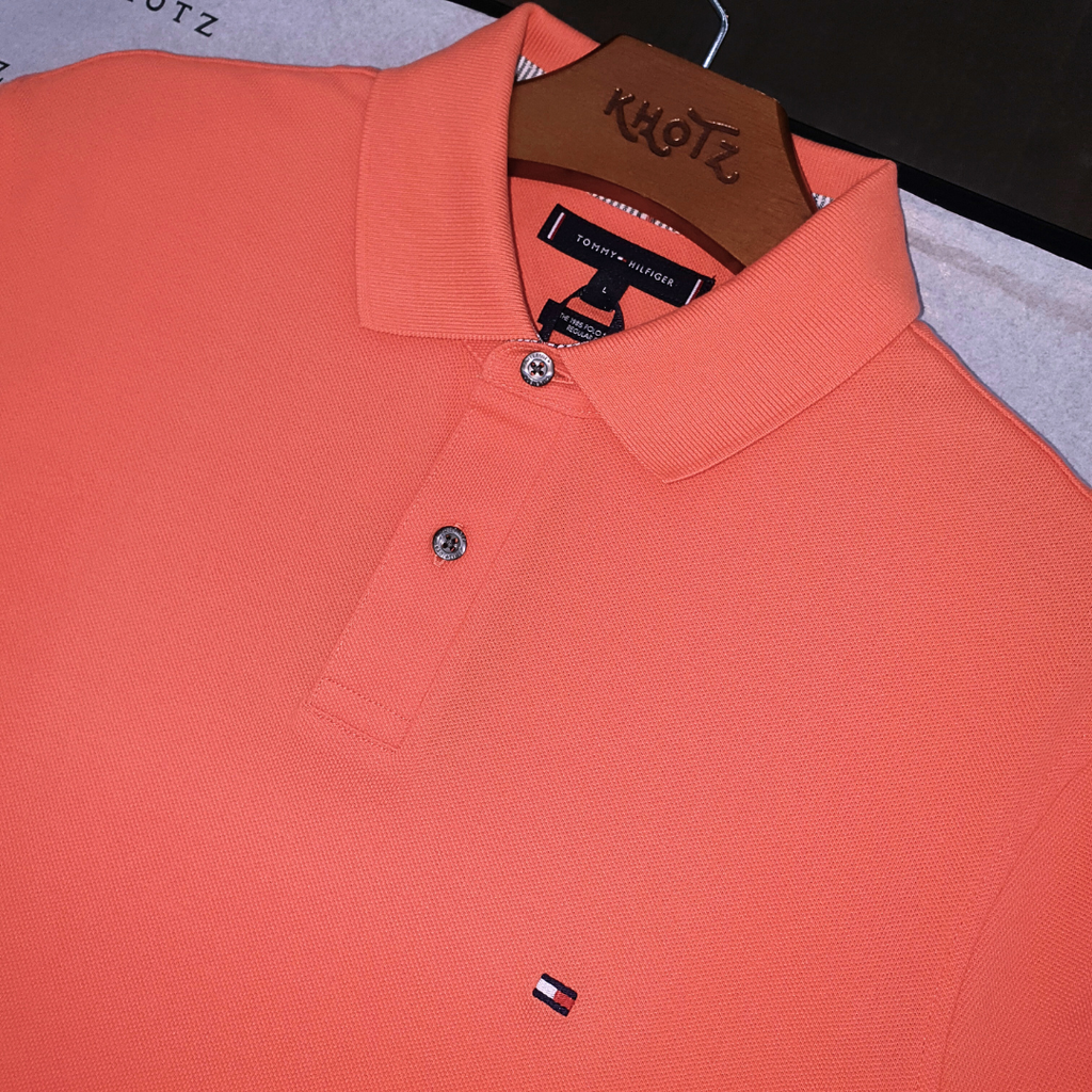 Polo Tommy Hilfiger Masculina Salmão 1985 Regular Fit